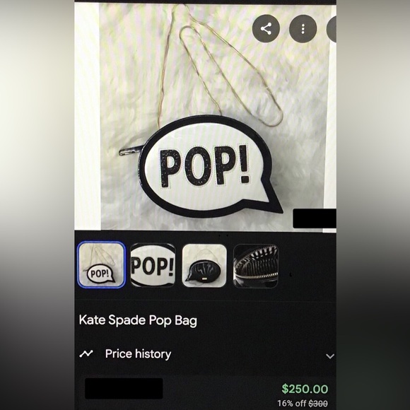 Kate Spade New York Black and White Novely Speech Bubble 'POP!' Crossbody EUC